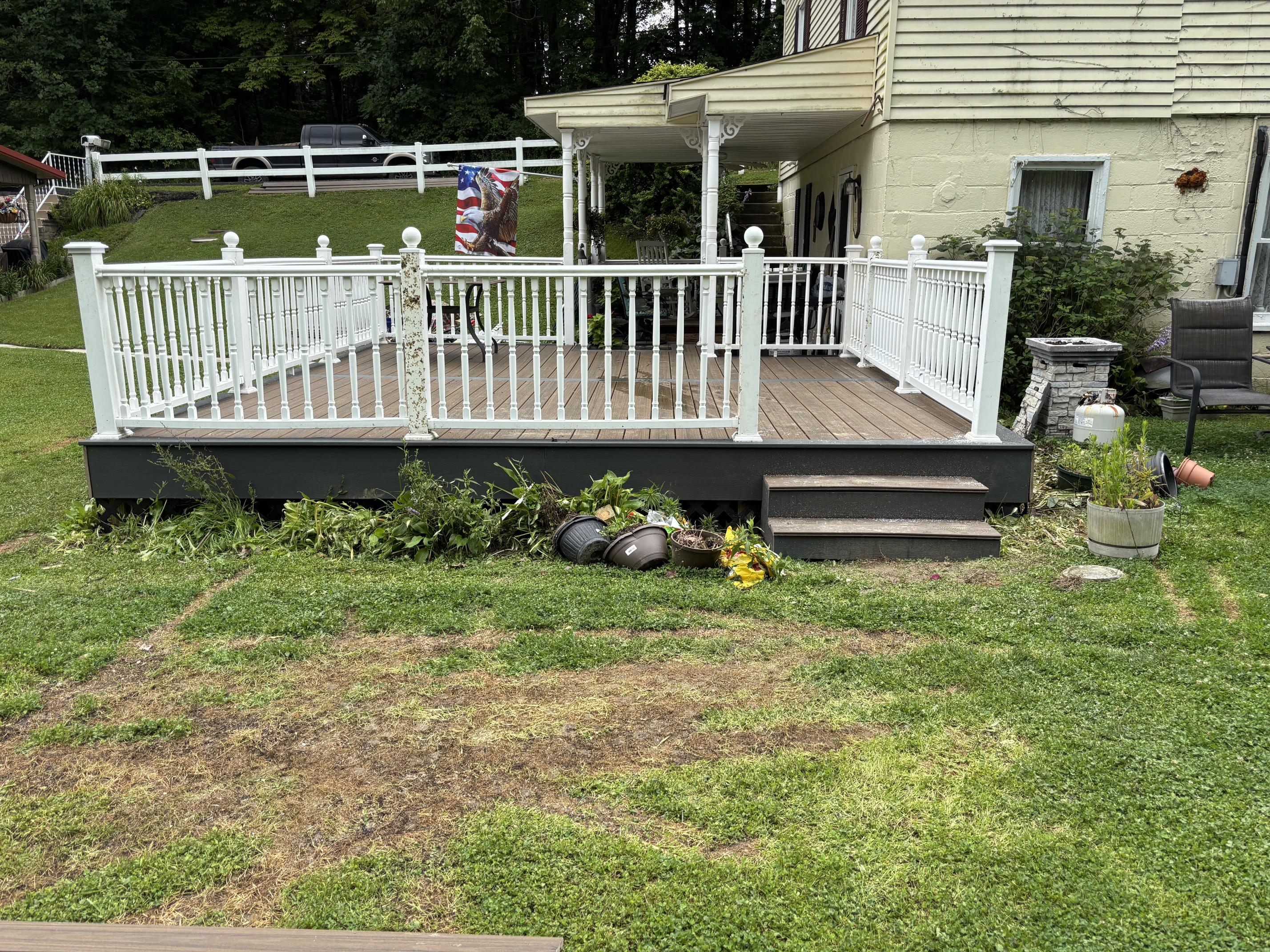 construction company Bridgeport, WV — Apex Site Solutions Deck installation with white railing by Apex Site Solutions, construction company Bridgeport, WV